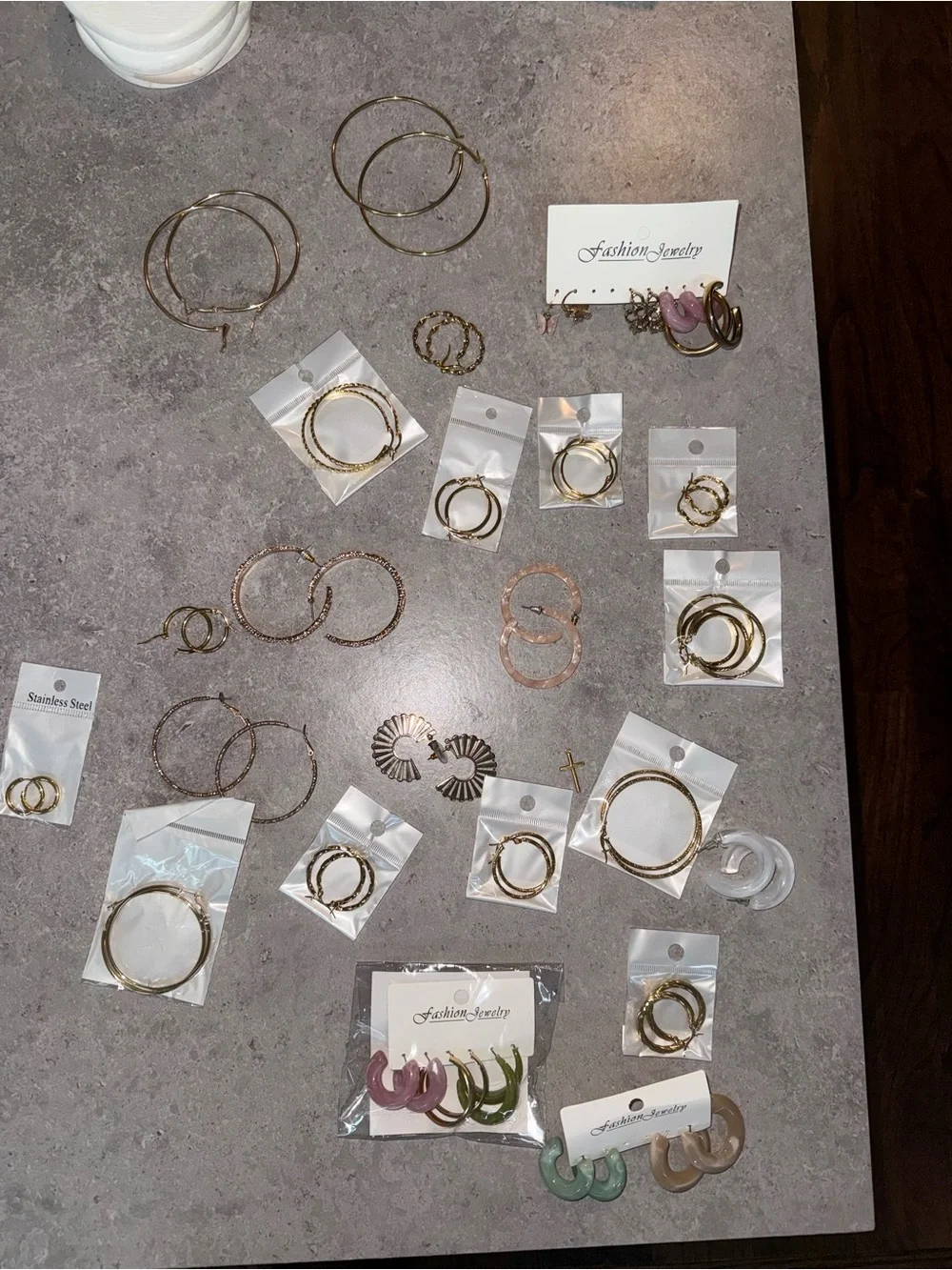 Gold Hoop Earrings Set BUNDLE - Women Jewelry